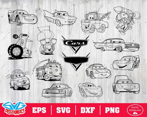 Disney Cars Svg Dxf Eps Png Clipart Silhouette And Cutfiles