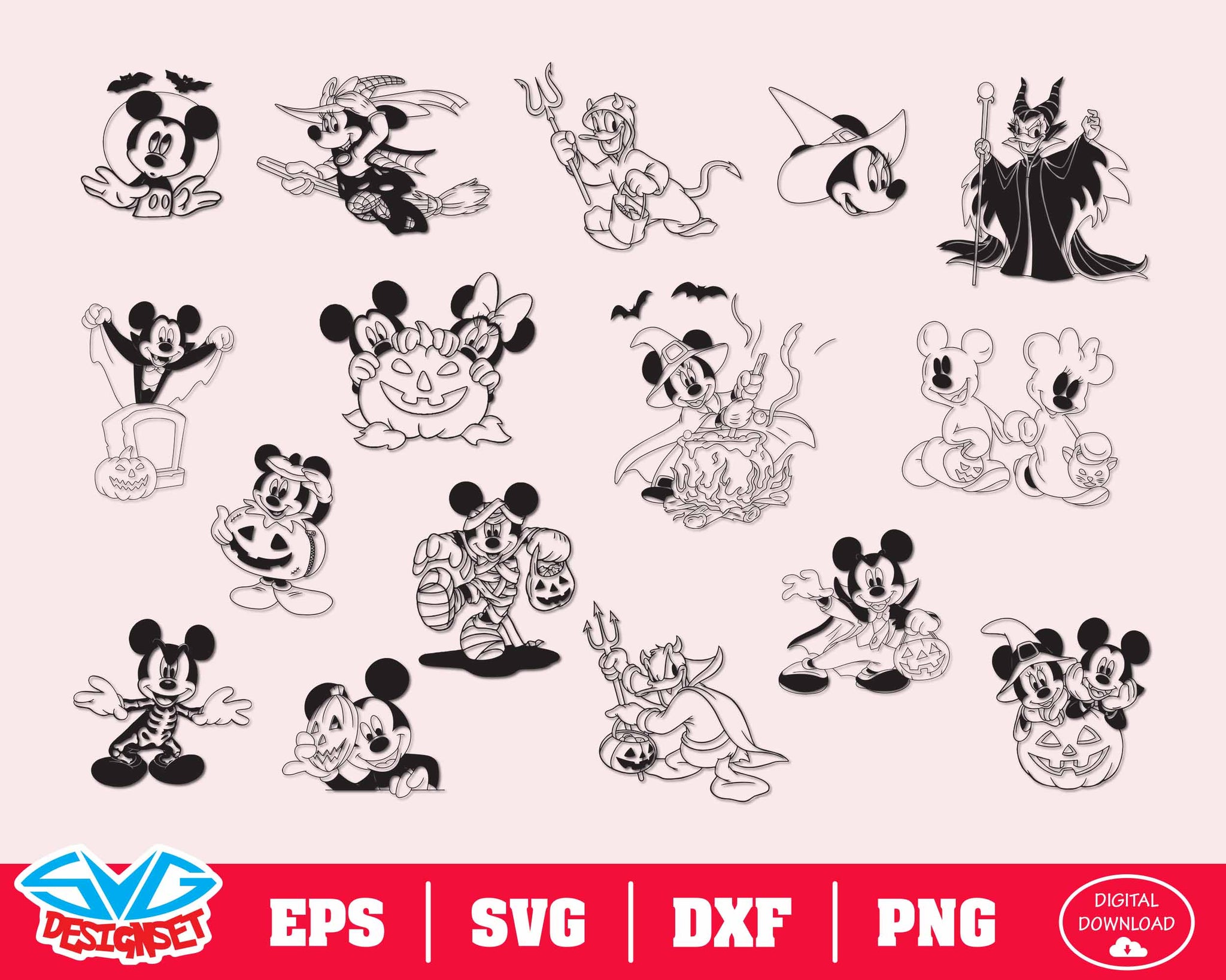 Disney Halloween Svg, Dxf, Eps, Png, Clipart, Silhouette and Cutfiles