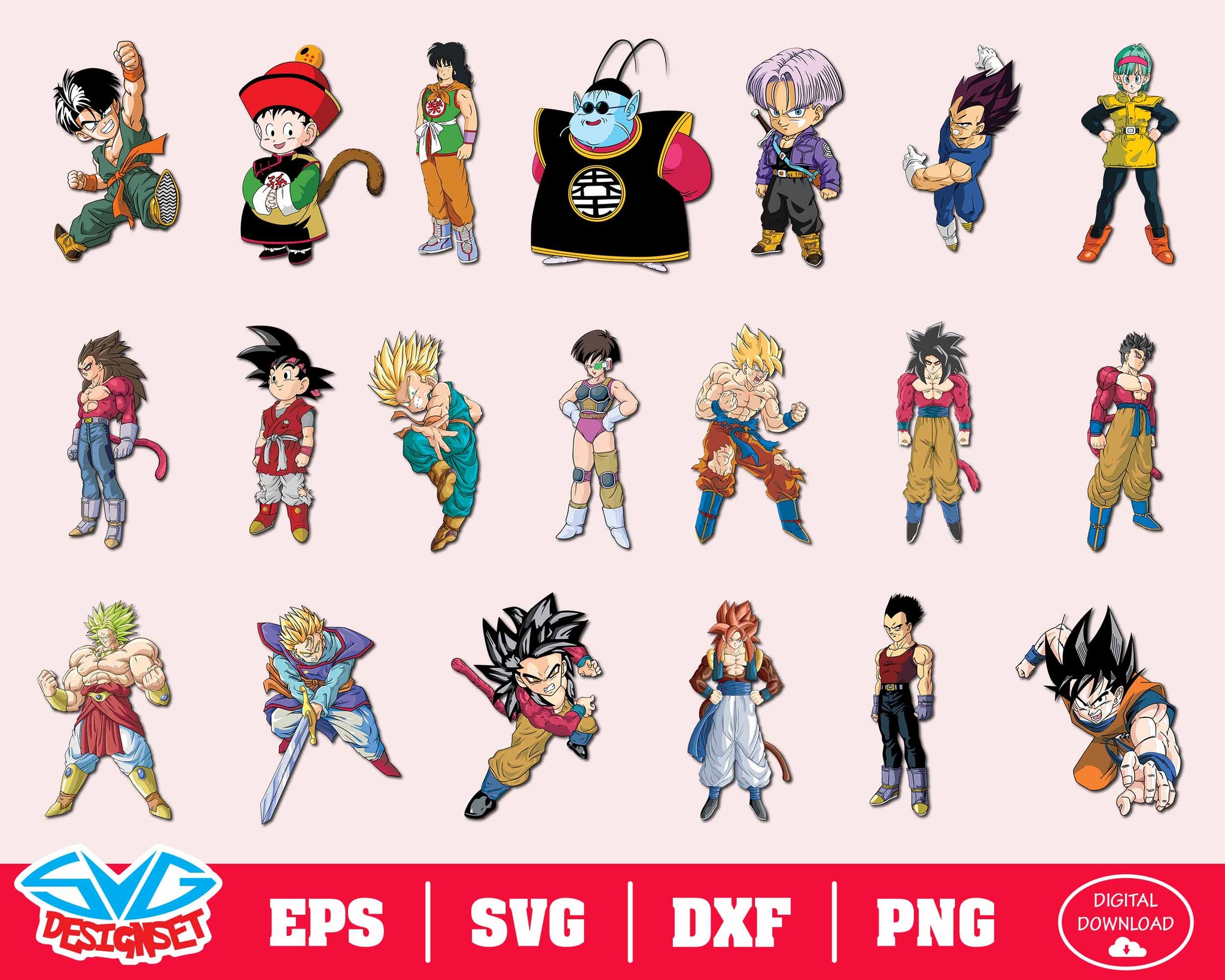 Download Dragon Ball Z Svg Dxf Eps Png Clipart Silhouette And Cutfiles 3