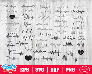 Download Heartbeat Svg Dxf Eps Png Clipart Silhouette And Cutfiles