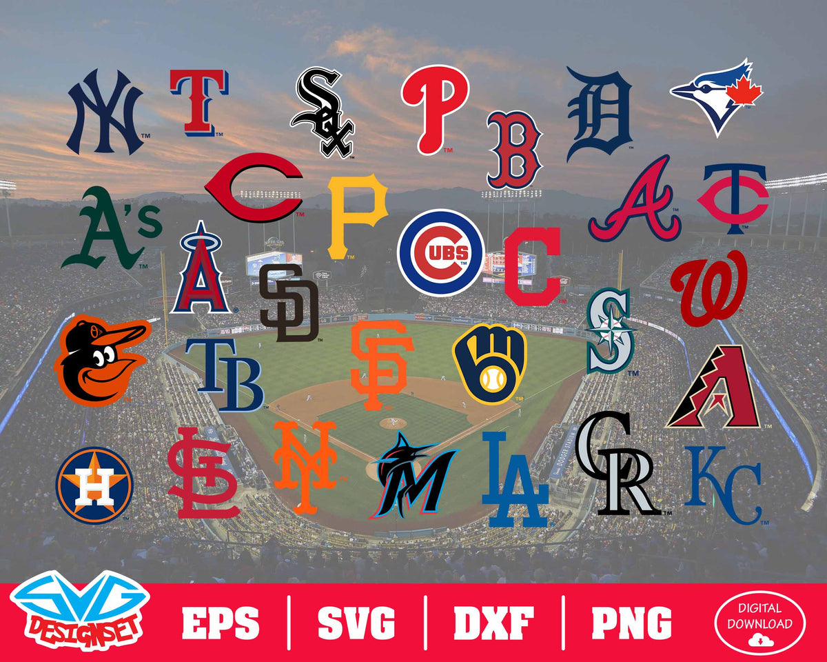 MLB Team Logo Svg, Dxf, Eps, Png, Clipart, Silhouette and Cutfiles