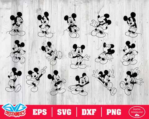 Mickey and Minnie,Mickey & Minnie couple, Mickey and Minnie sitting Mouse  Digital Download, pdf png svg, dxf, Cricut, Silhouette Cut File