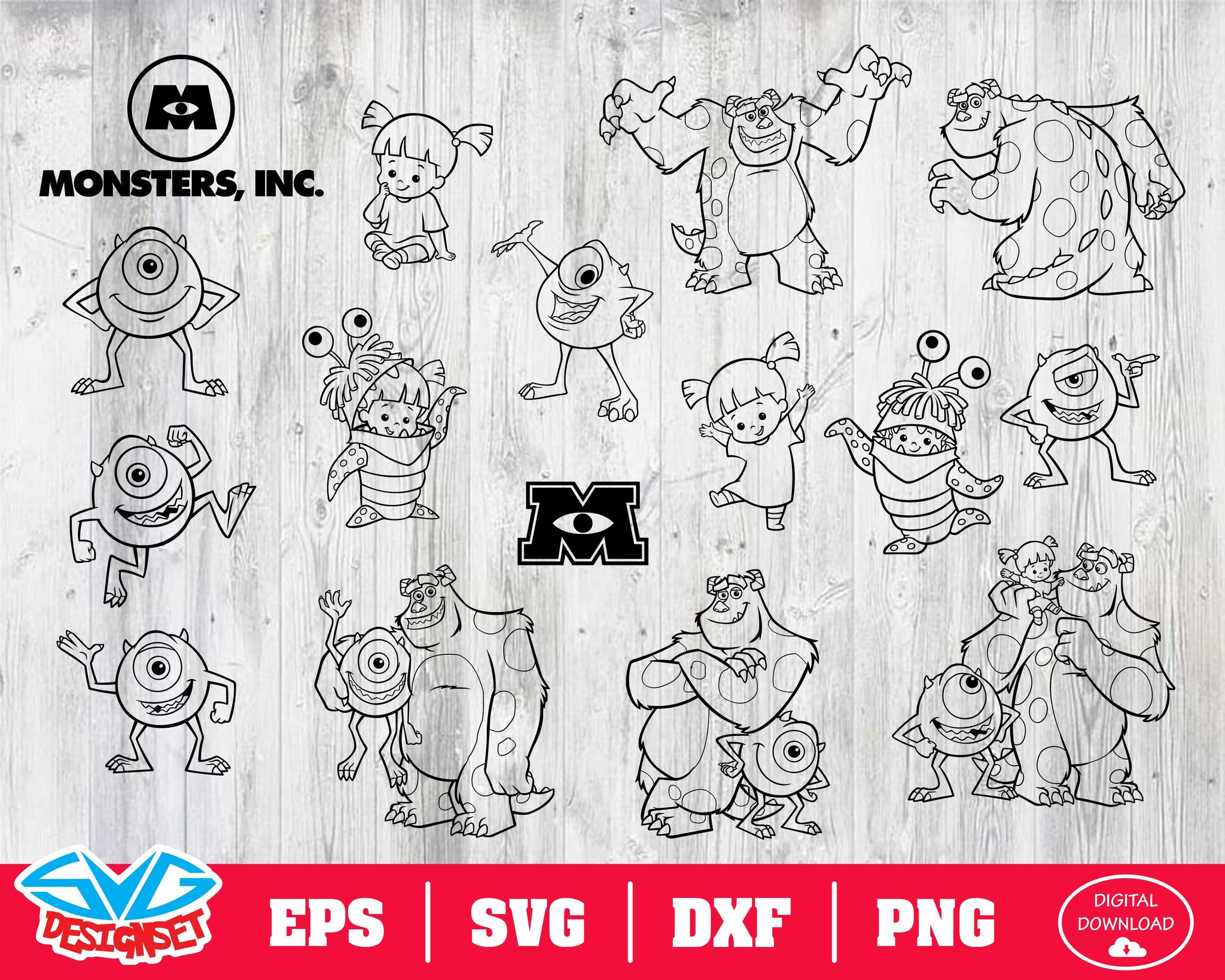 Download Monsters Inc Svg Dxf Eps Png Clipart Silhouette And Cutfiles