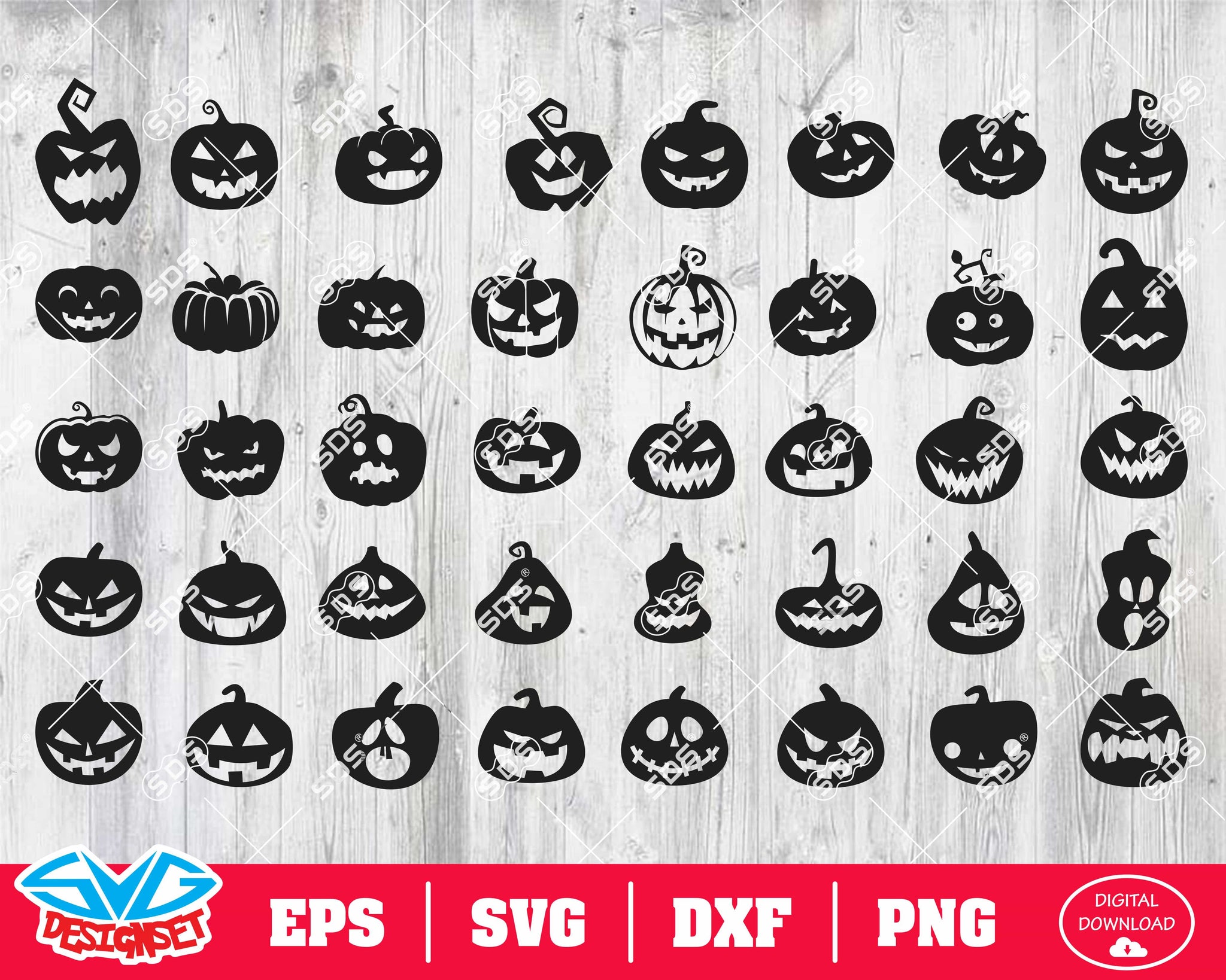 Download Scary Pumpkins Svg Dxf Eps Png Clipart Silhouette And Cutfiles