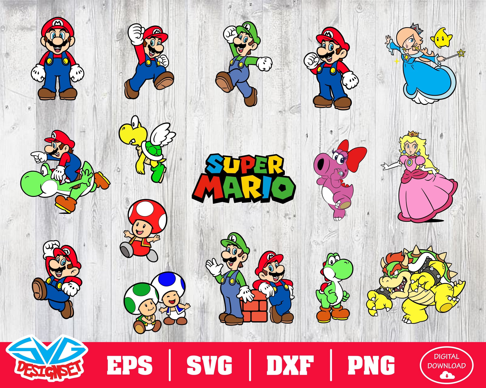 Super Mario Svg, Dxf, Eps, Png, Clipart, Silhouette and ...