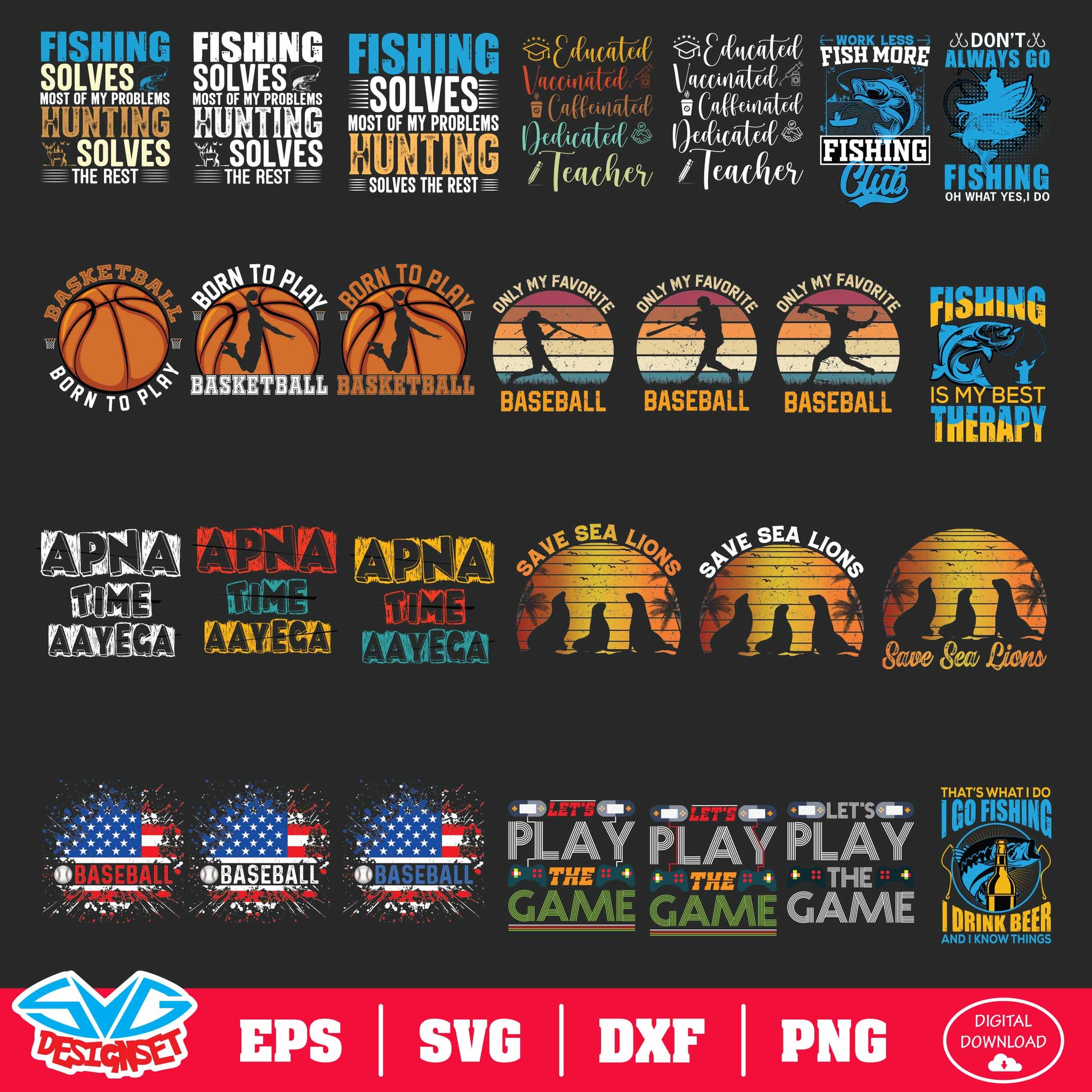 POD Design T-Shirt Svg, Dxf, Eps, Png, Clipart, Silhouette and Cutfiles #9 - SVGDesignSets