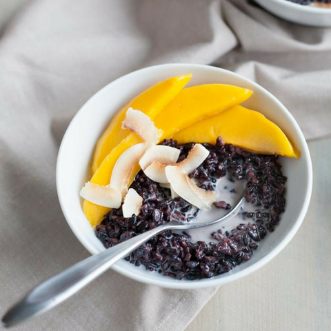 Black Rice Pudding with Coconut & Mango