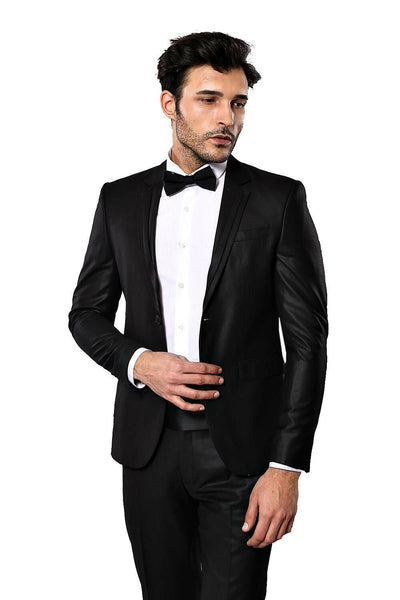 Lapel Modeled Black Wedding Suit | Wessi 3-piece-suit, 42, mens-suit ...
