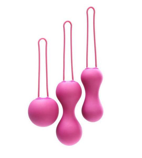 13 inch pink jelly silicone anal beads with finger loop