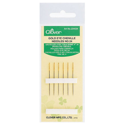 Clover Gold Eye Chenille Needles Size 24 6/Pkg