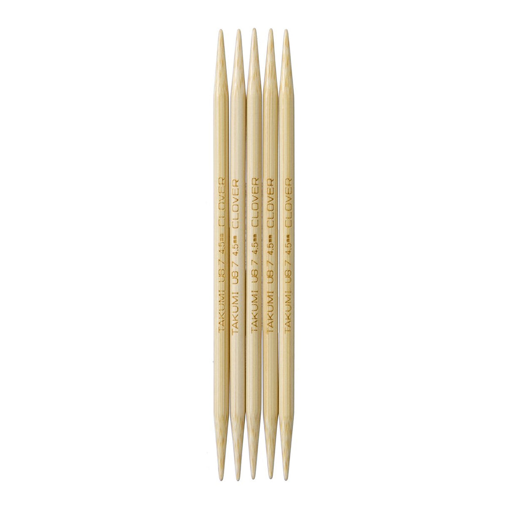 Clover Takumi Bamboo Knitting Needles Double Pointed (7) – Sassy Black  Yarns