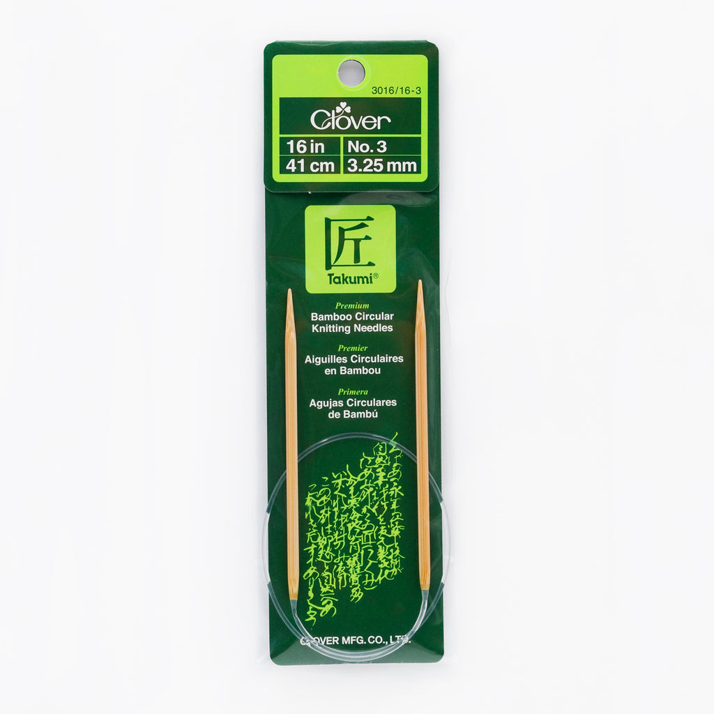 Takumi Bamboo Knitting Needles Circular 24 No. 3 (3.25mm) – Clover  Needlecraft, Inc.