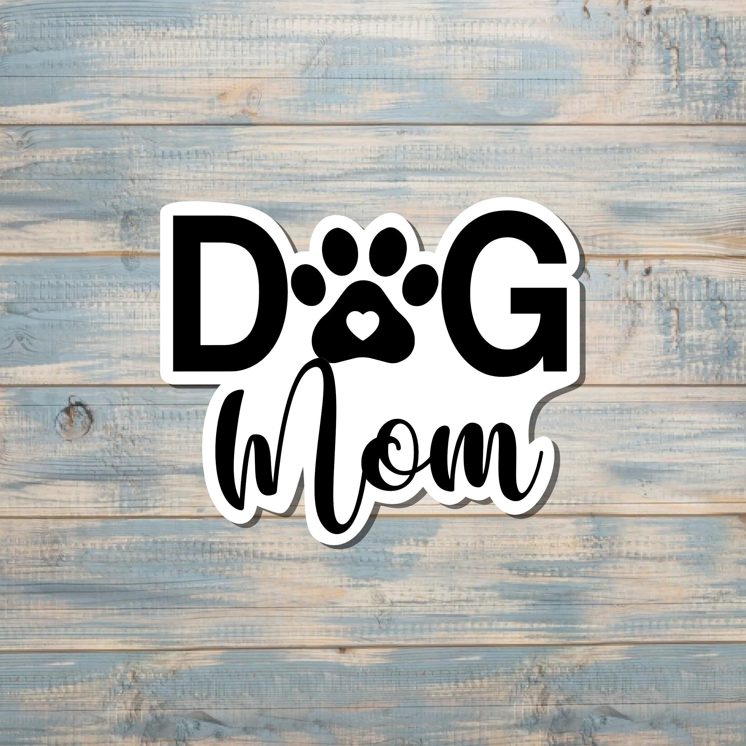 Dog Mom |Sticker or Magnet | Pawprint Heart