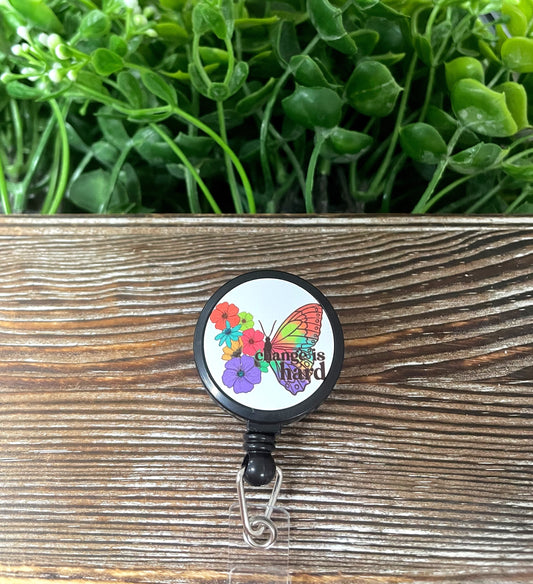 Growth is a Process Butterfly, Retractable Badge Reel, , Boho Fun