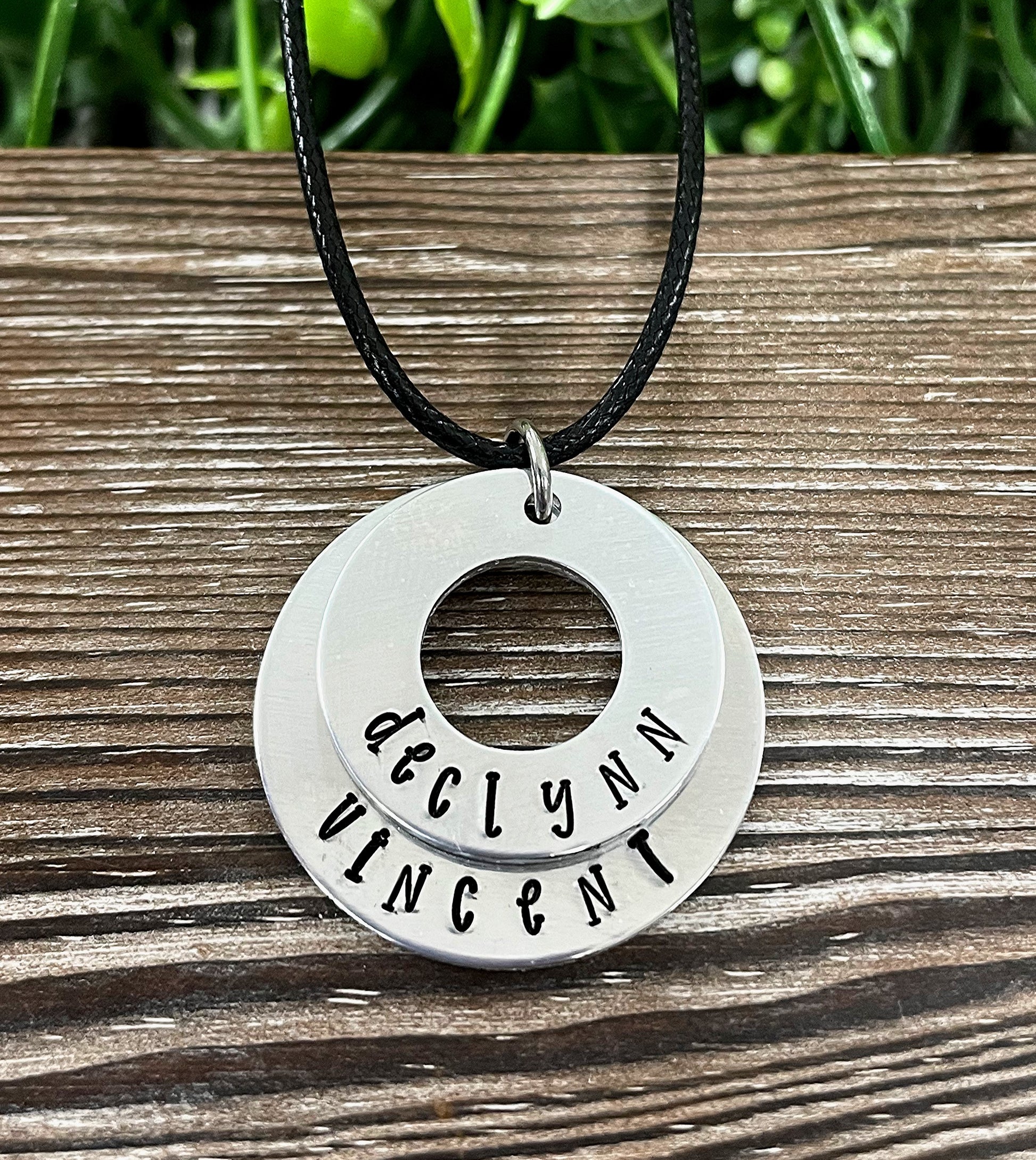 washer name necklace