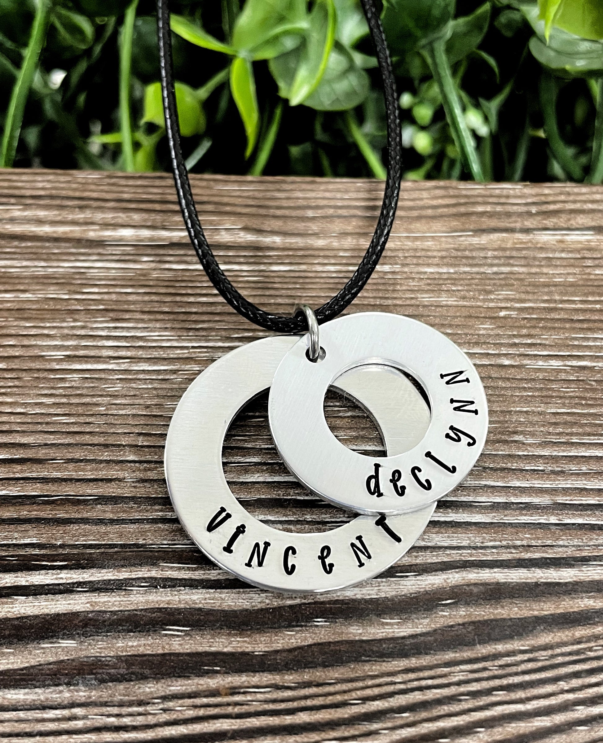 washer name necklace