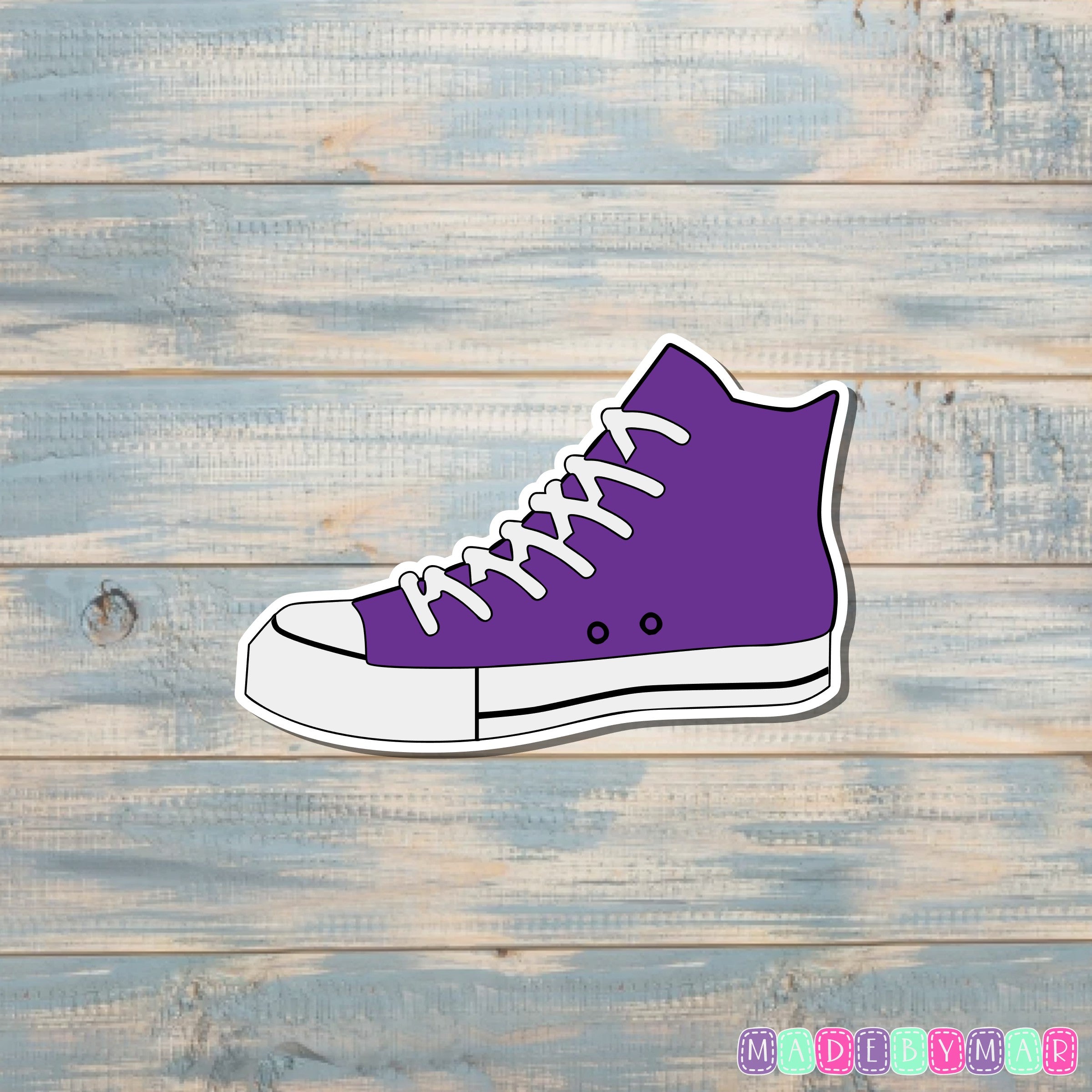 Purple High Top Shoes Sticker |Sticker or Magnet