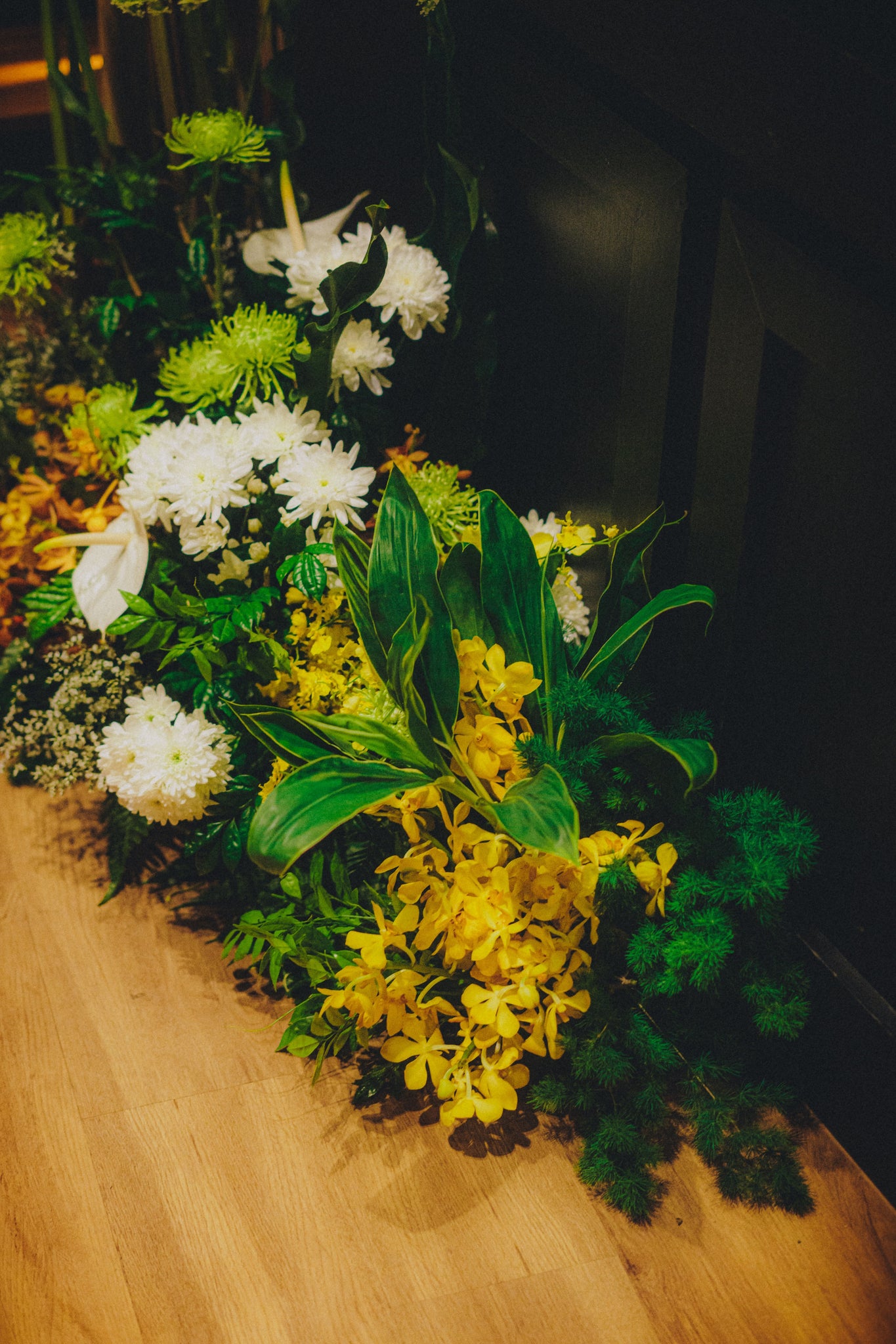 Wedding Floral Backdrop Installation for Dinner Reception at 1-Atico 17