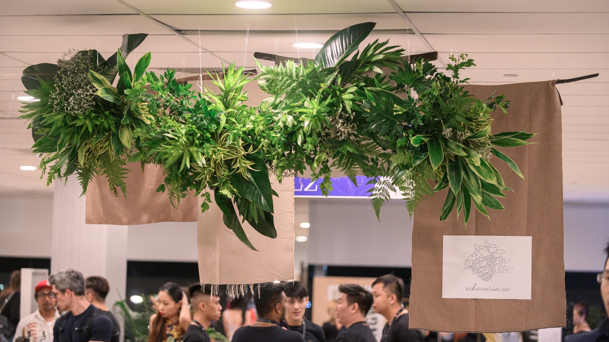 Boutiques Fair Singapore green botanical sustainable hanging installation 02