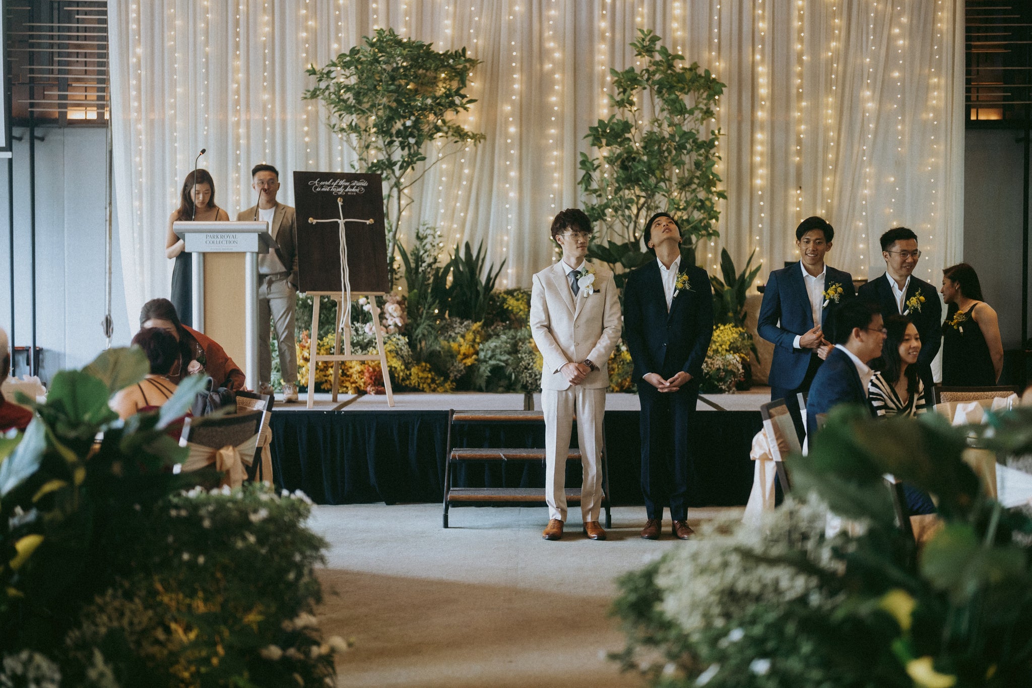 Colourful Botanical Floral Backdrop Arrangement for Wedding at ParkRoyal Pickering 05