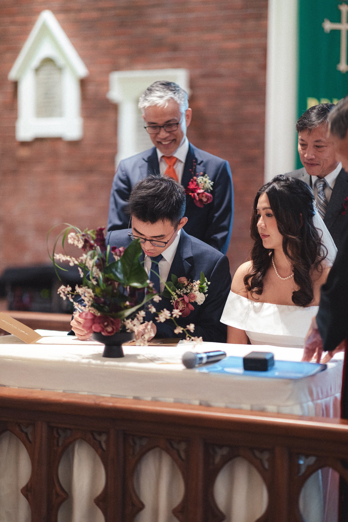 Botanical Floral Ikebana Table Arrangement for Wedding at Welsey Church 09