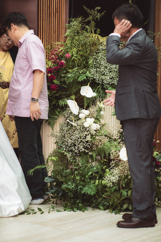 Botanical Floral Entrance Display for Wedding at Welsey Church 03