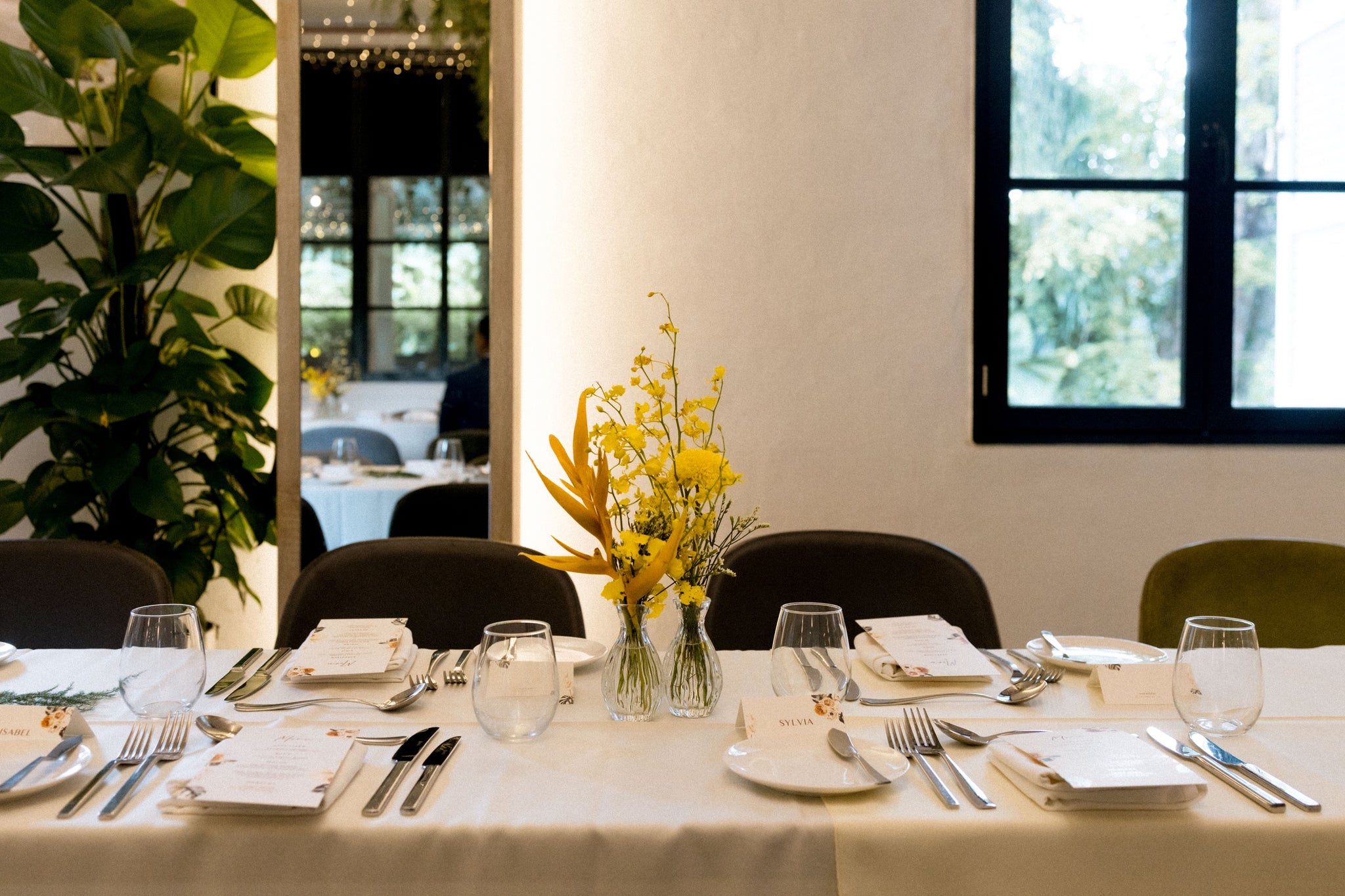 Bright, Vibrant, Tropical Ikebana Floral Table Centrepieces for Wedding at Botanico 09