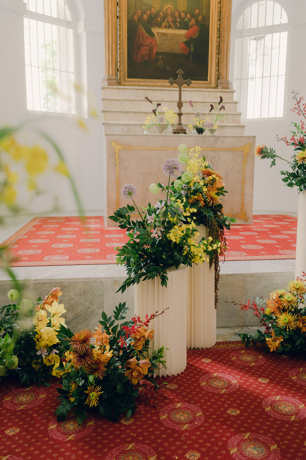 Autumn, Vibrant, Bright Botanical Floral Arrangements for Wedding at Armenian Church 02