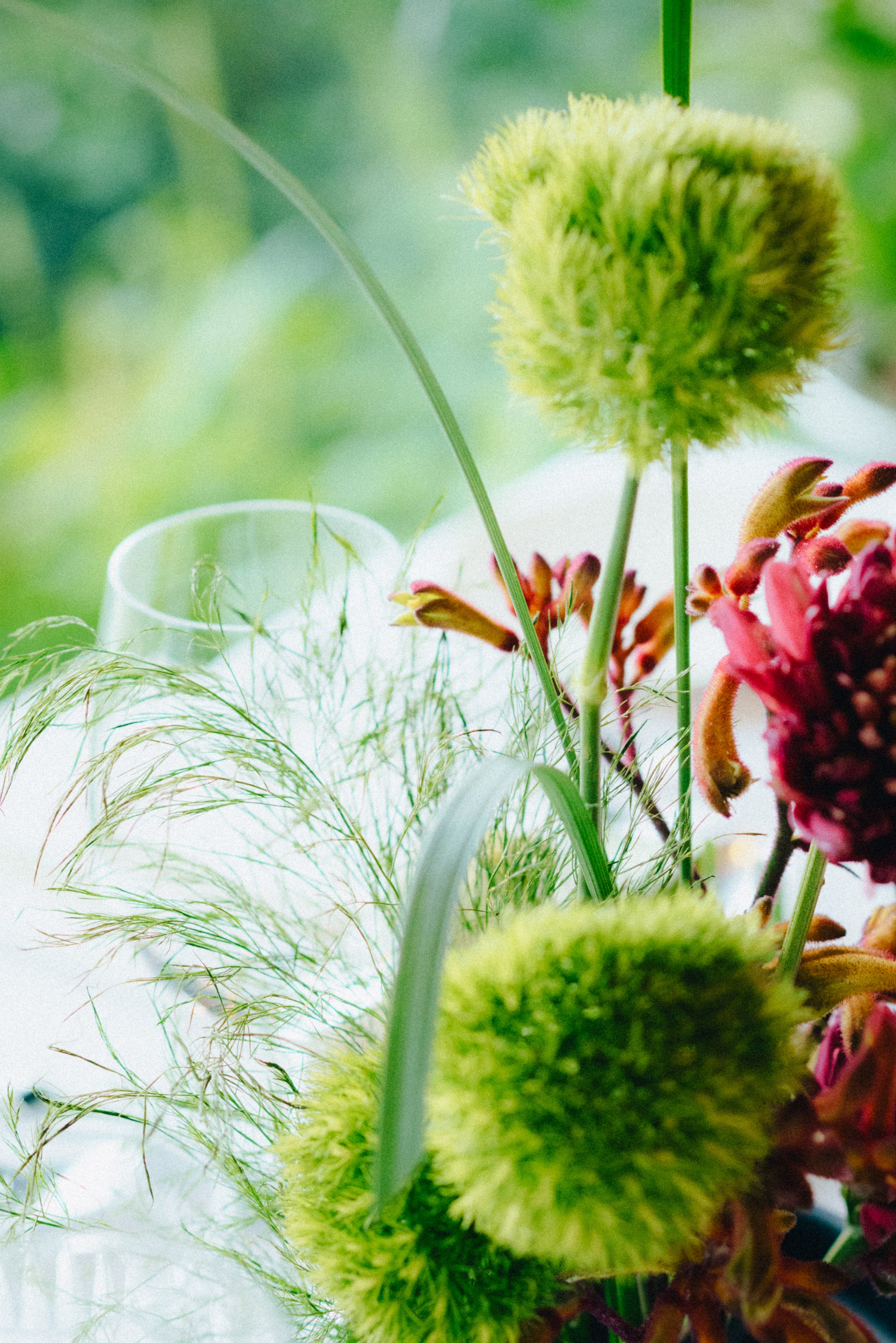 Botanical Floral Ikebana Table Arrangements with Fruits for Wedding at 1-Arden 16