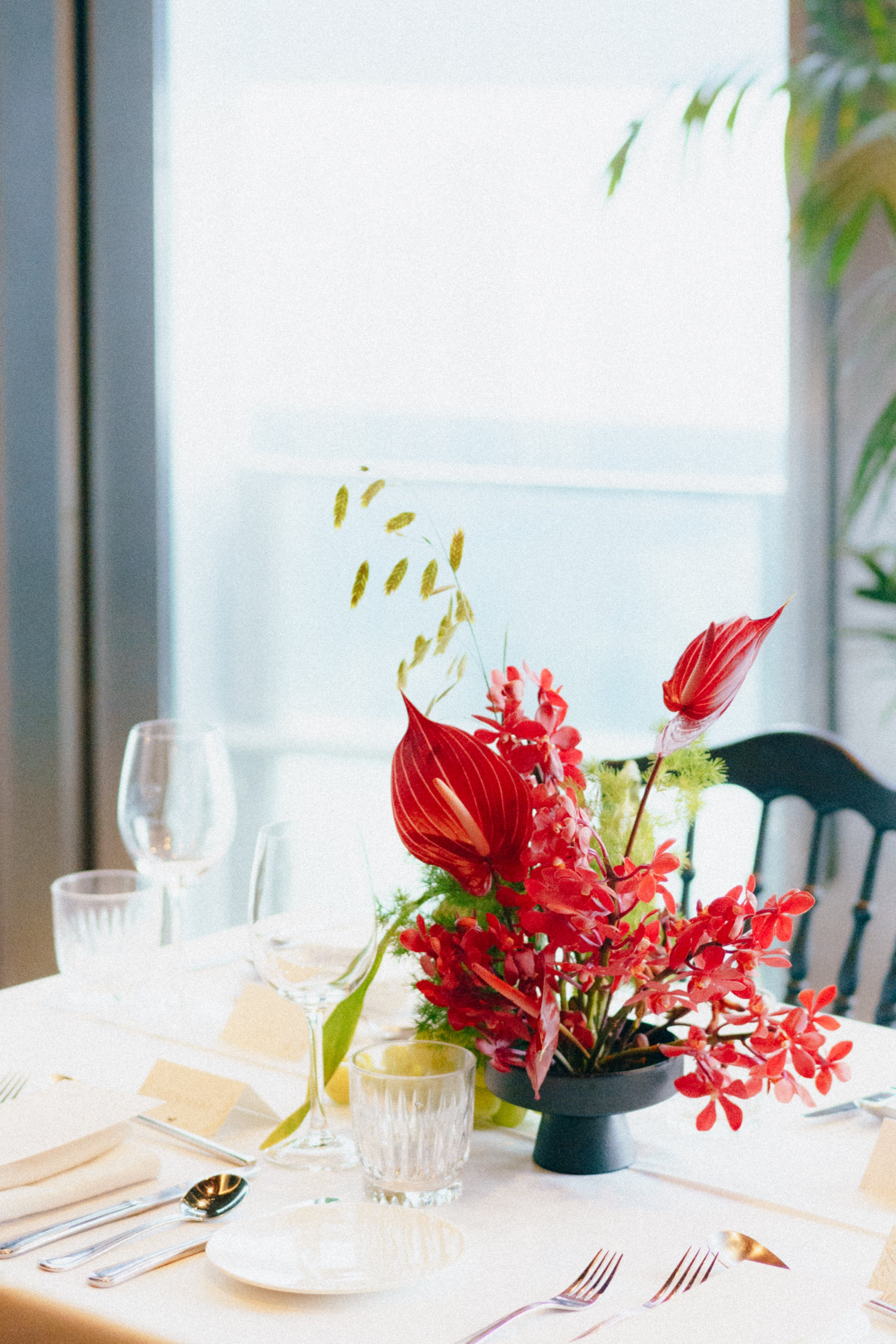 Botanical Floral Ikebana Table Arrangements with Fruits for Wedding at 1-Arden 12