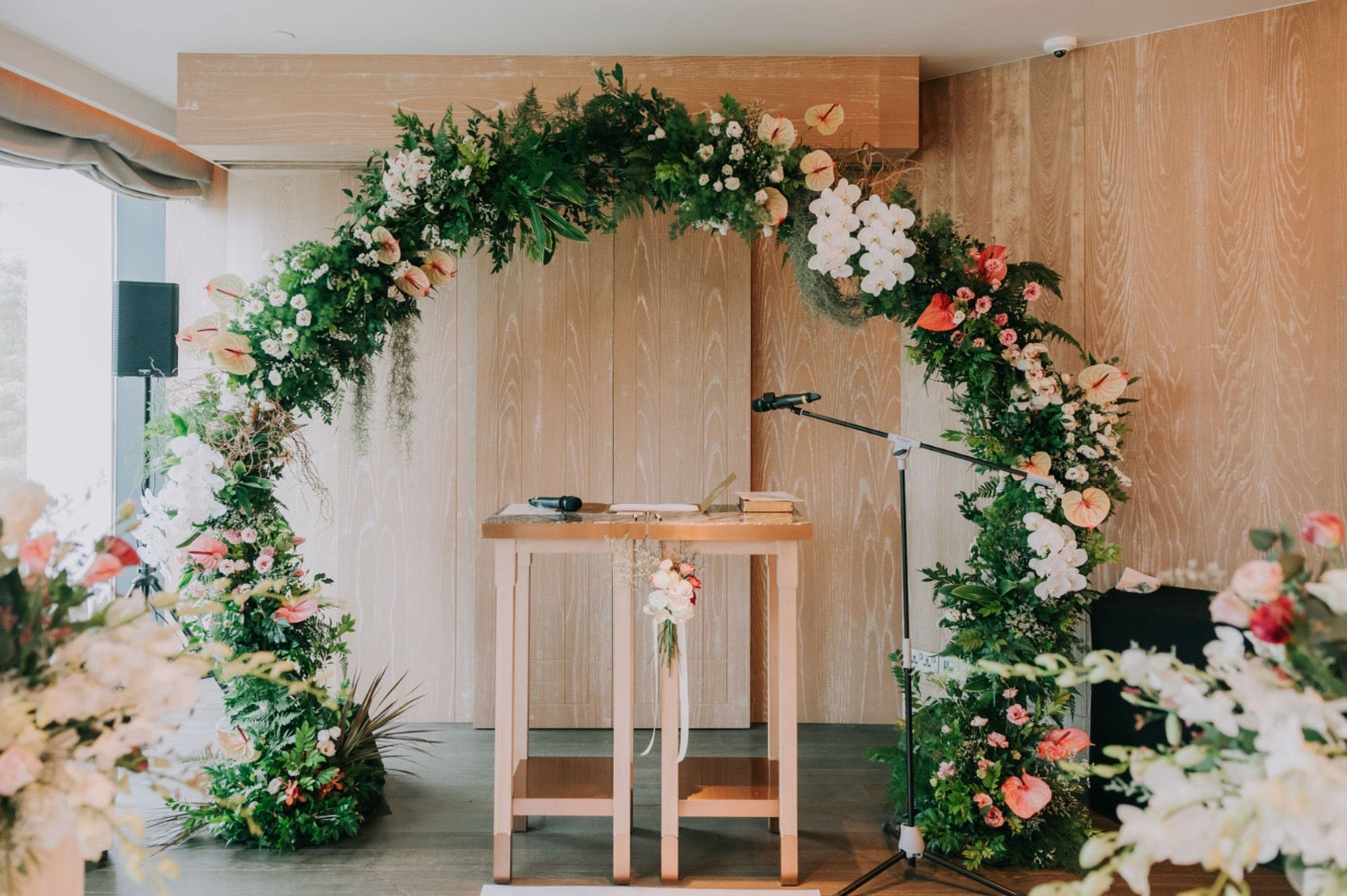 Botanical Floral Arch Backdrop for Wedding at Andaz 02