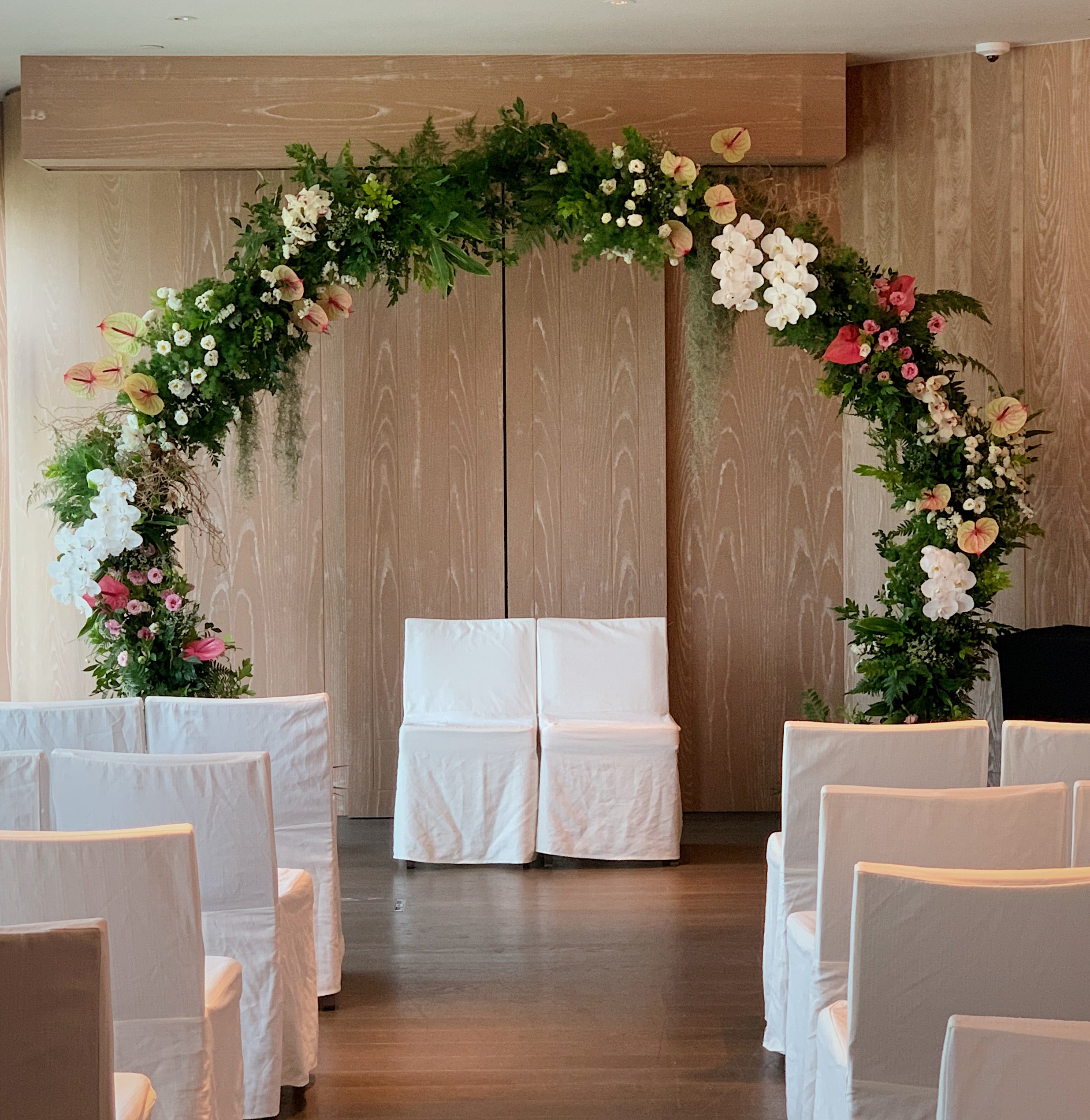 Botanical Floral Arch Backdrop for Wedding at Andaz 05