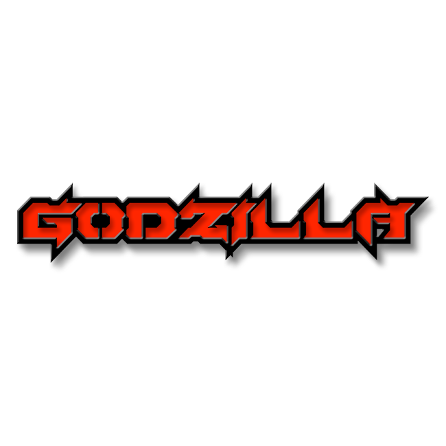 Custom Godzilla Text Emblem - Powder Coated Aluminum - Choose Your Col
