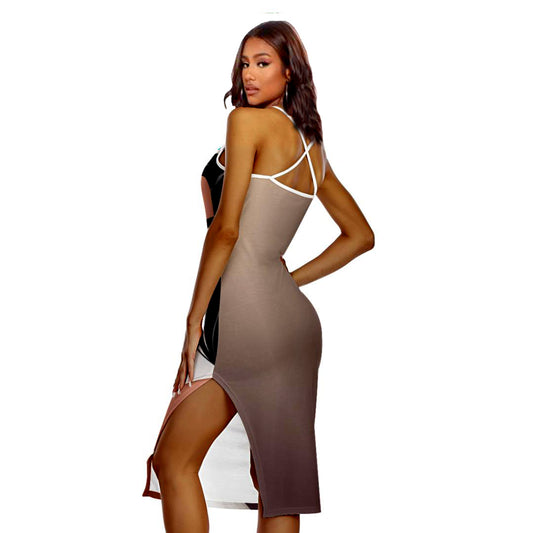 Dallas Cowboys Women High Slit Dress Bodycon Slide Split Dress