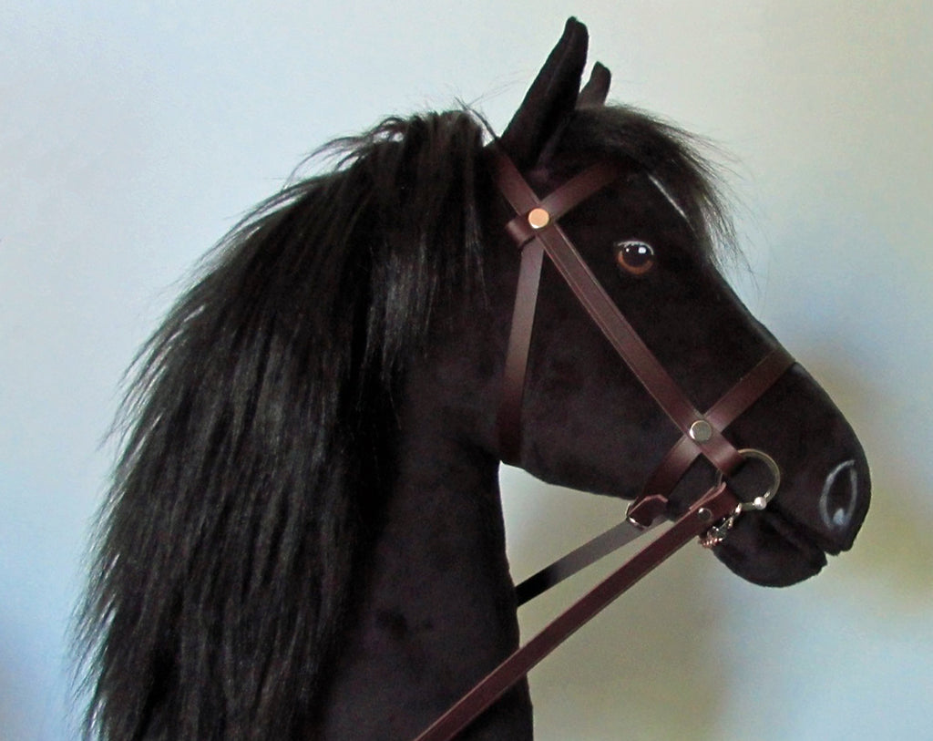 Black Hobby Horse with removable leather bridle Laurel Designs