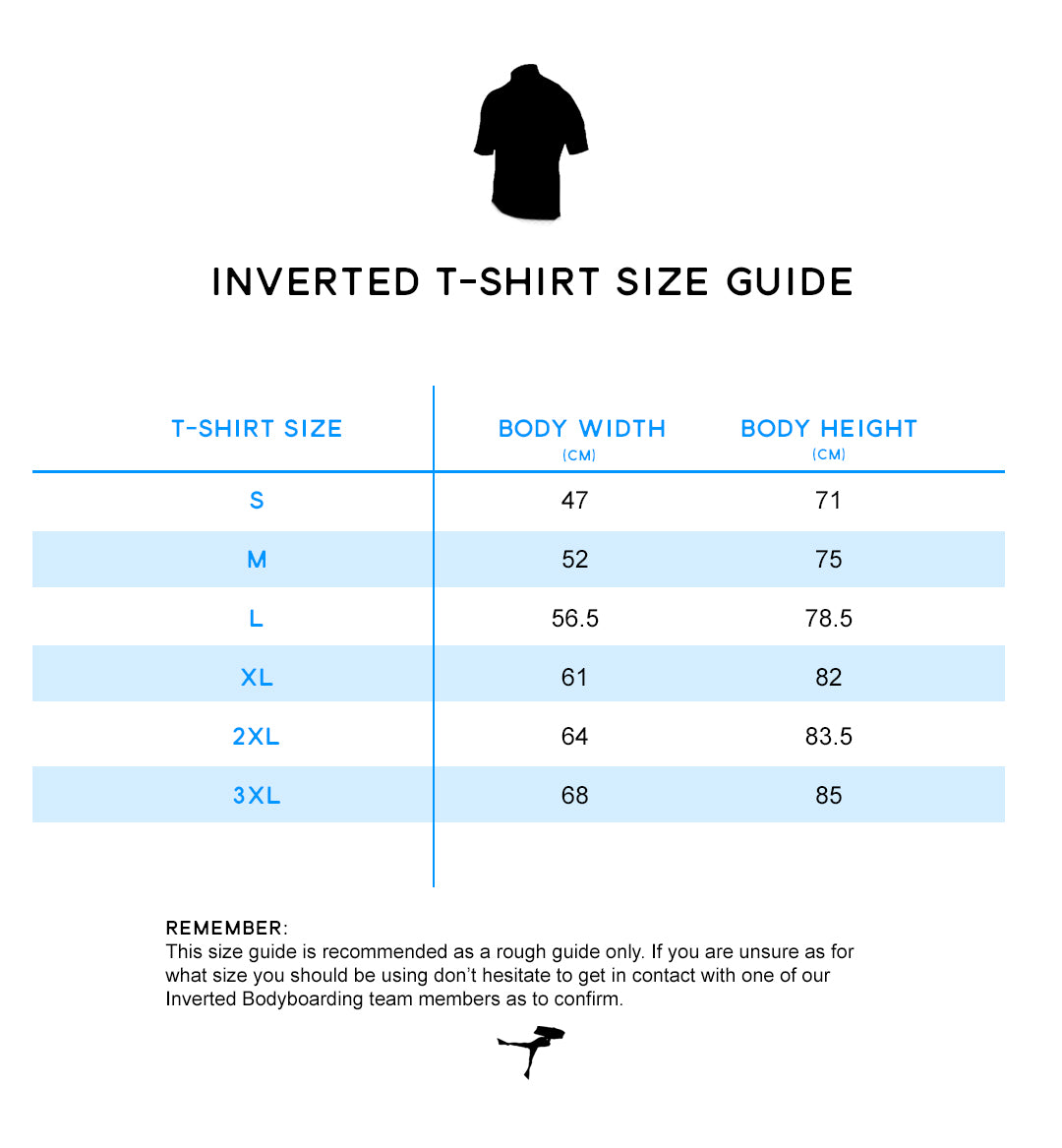Inverted Clothing Size Guide
