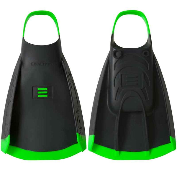 DMC Repellor Fins - Black/ Green - Inverted Bodyboarding