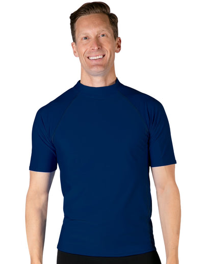 Men's Swim Performance Short Sleeve Rash Guard - Navy / Blue Camo – Tuga &  Family of Brands