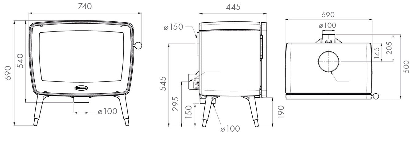 Dovre Vintage 50 stove Dimensions