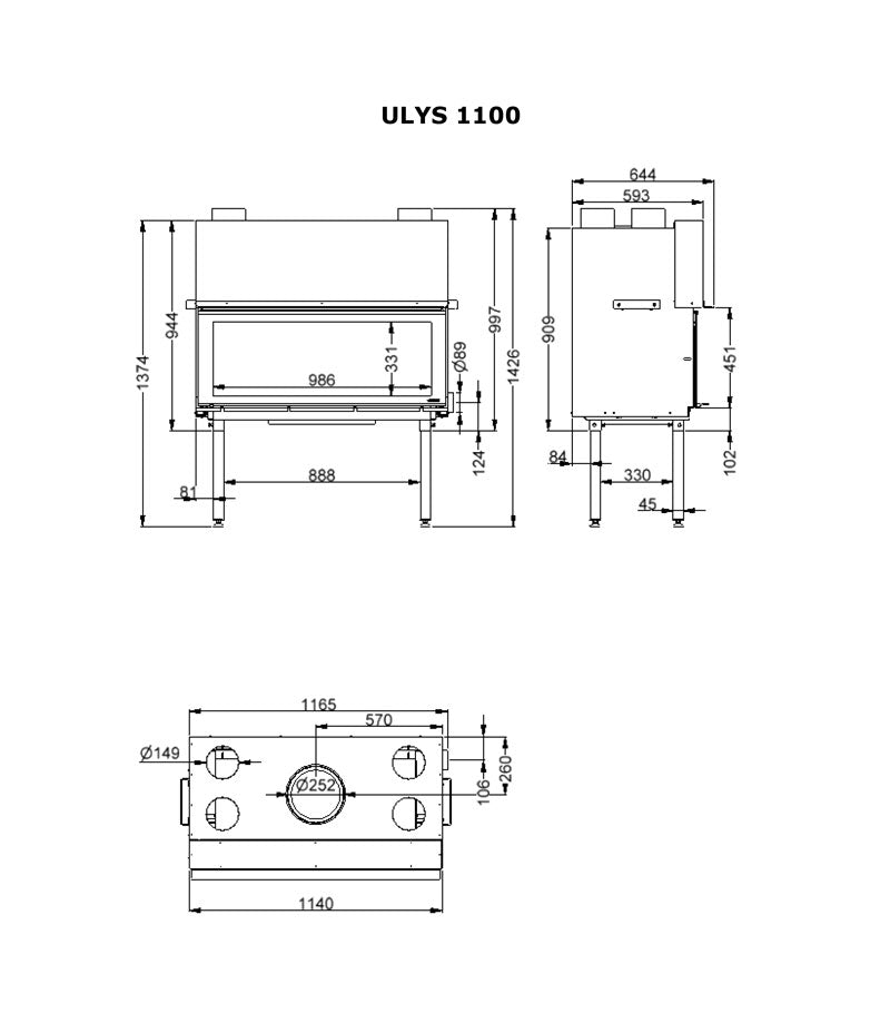 Fondis Ulys 1100 Dimensions