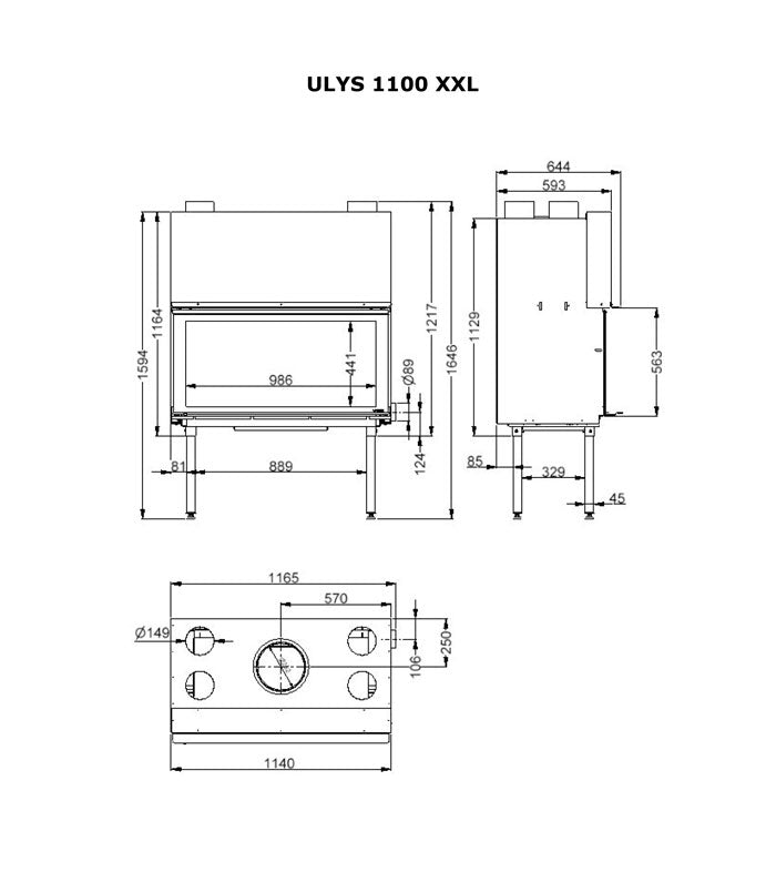 Fondis Ulys 1100XXL Dimensions