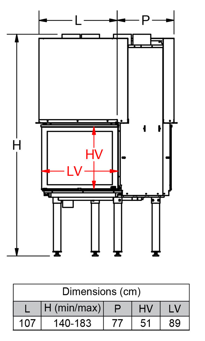 Fondis Ulys 900 DF Dimensions