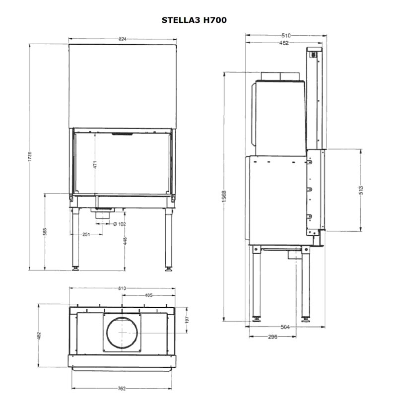 Fondis Stella 3 H700 Dimensions