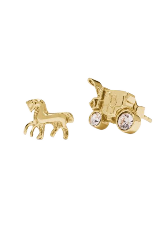 horse and carriage stud earrings