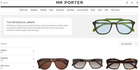 The Reference Library collection Page on Mr. Porter