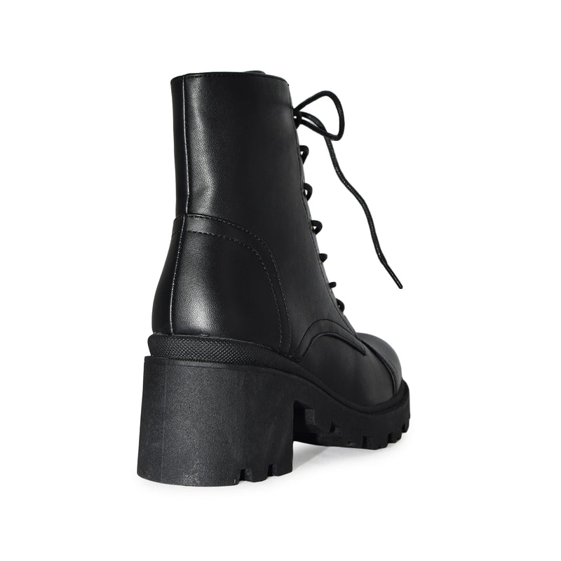 lace up block heel combat boots