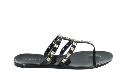 JELLI-66 BUTTERFLY GEM THONG SANDALS JELLI-66-BLACK