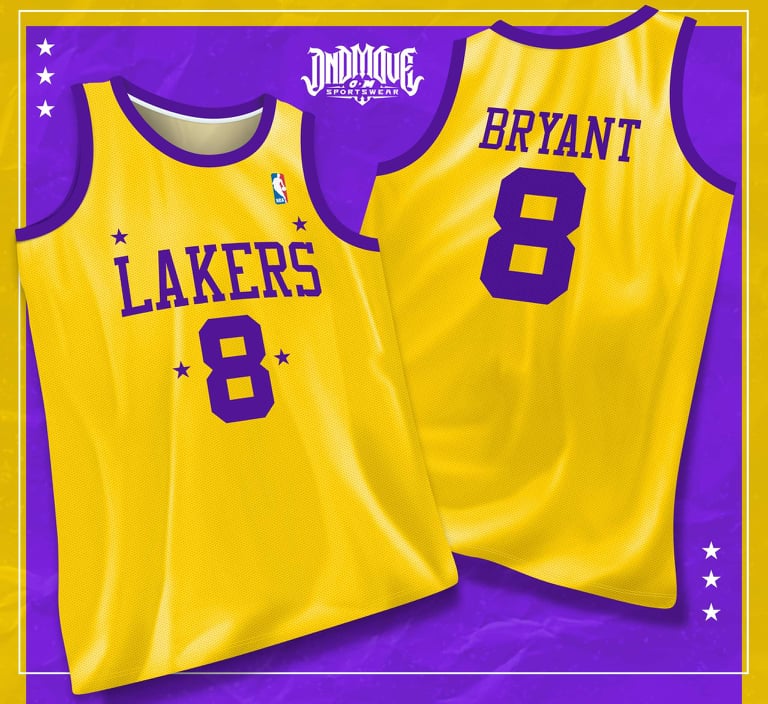 Los Angeles Lakers Light Blue & Yellow - MPLS Edition • Vintage Jersey /  O'neal; Kobe Bryant #8 • GO SportsZone • Sportswear Store