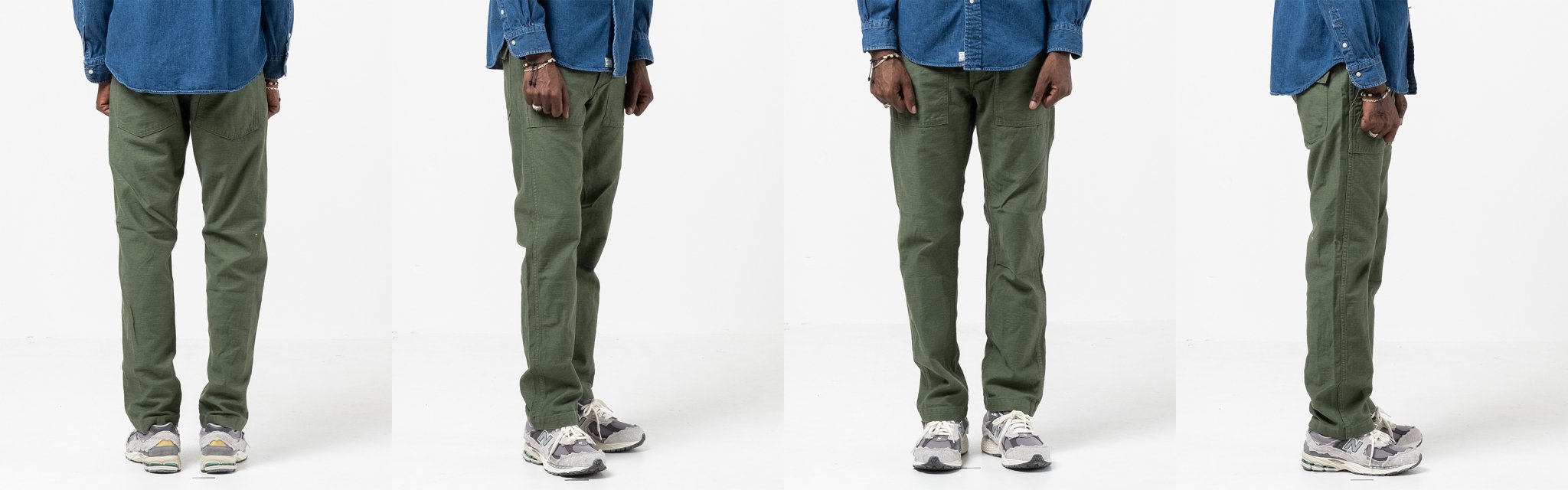 orslow us army slim fit fatigue byxor grön