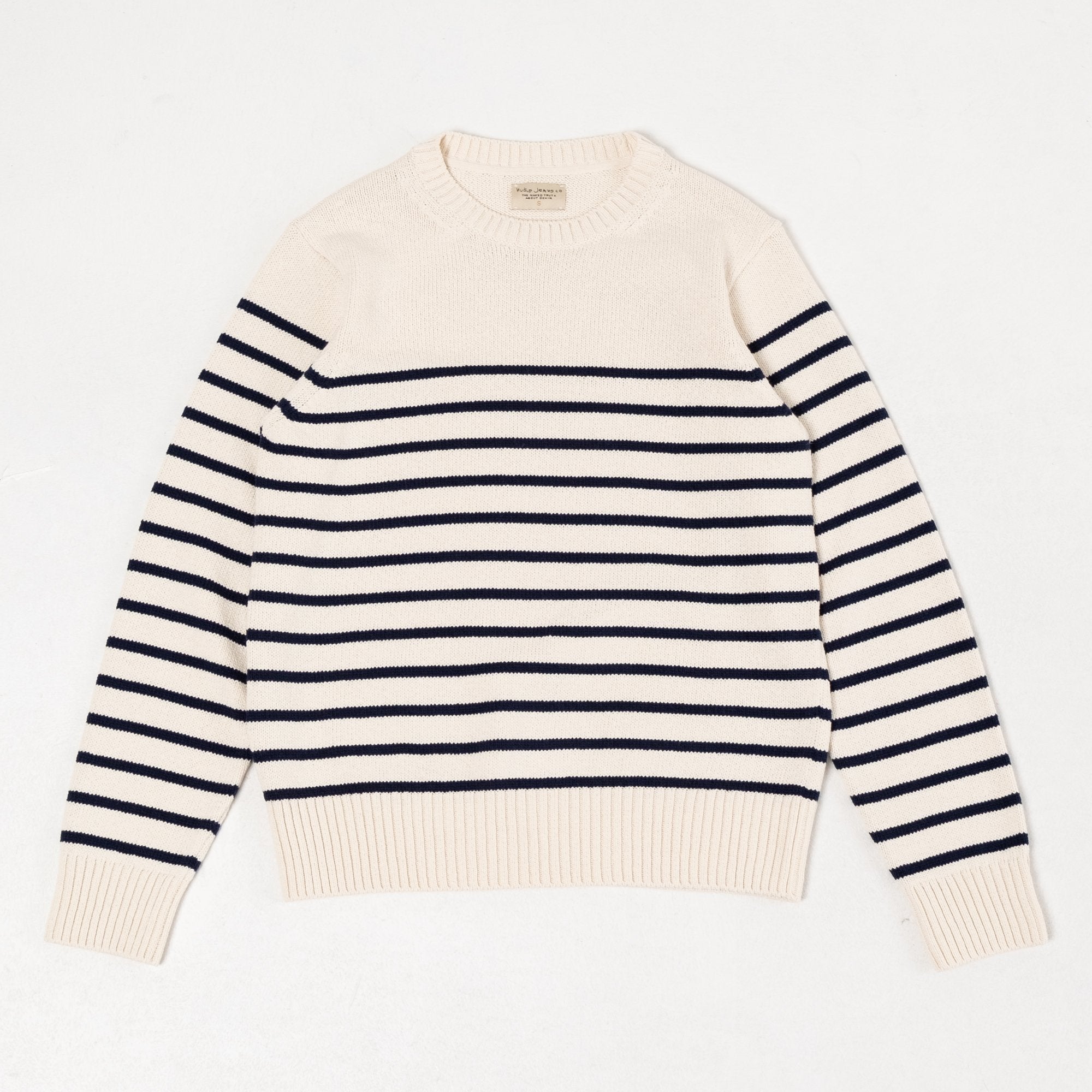 Hampus Recycled Stripe Off White / Navy